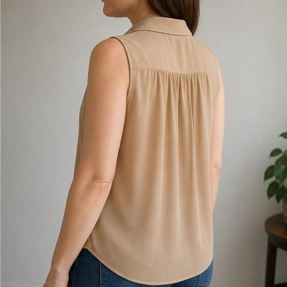 Camel Ruffle Blouse - Picture 3 of 6